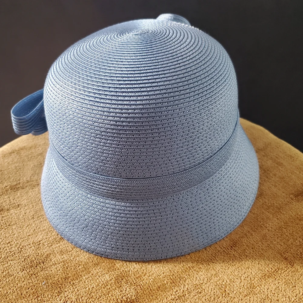 Women's Beautiful Blue Ribbon Hat - Picture 3 of 5